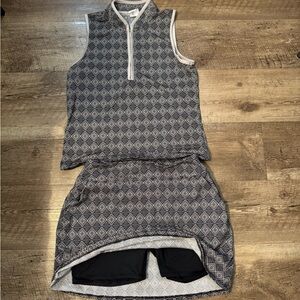 Sigrid Olsen Gray and White Skirt Set